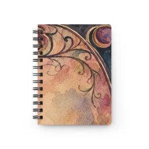Watercolor Art Nouveau Collection — Spiral-Bound Lined Journal, Swirl