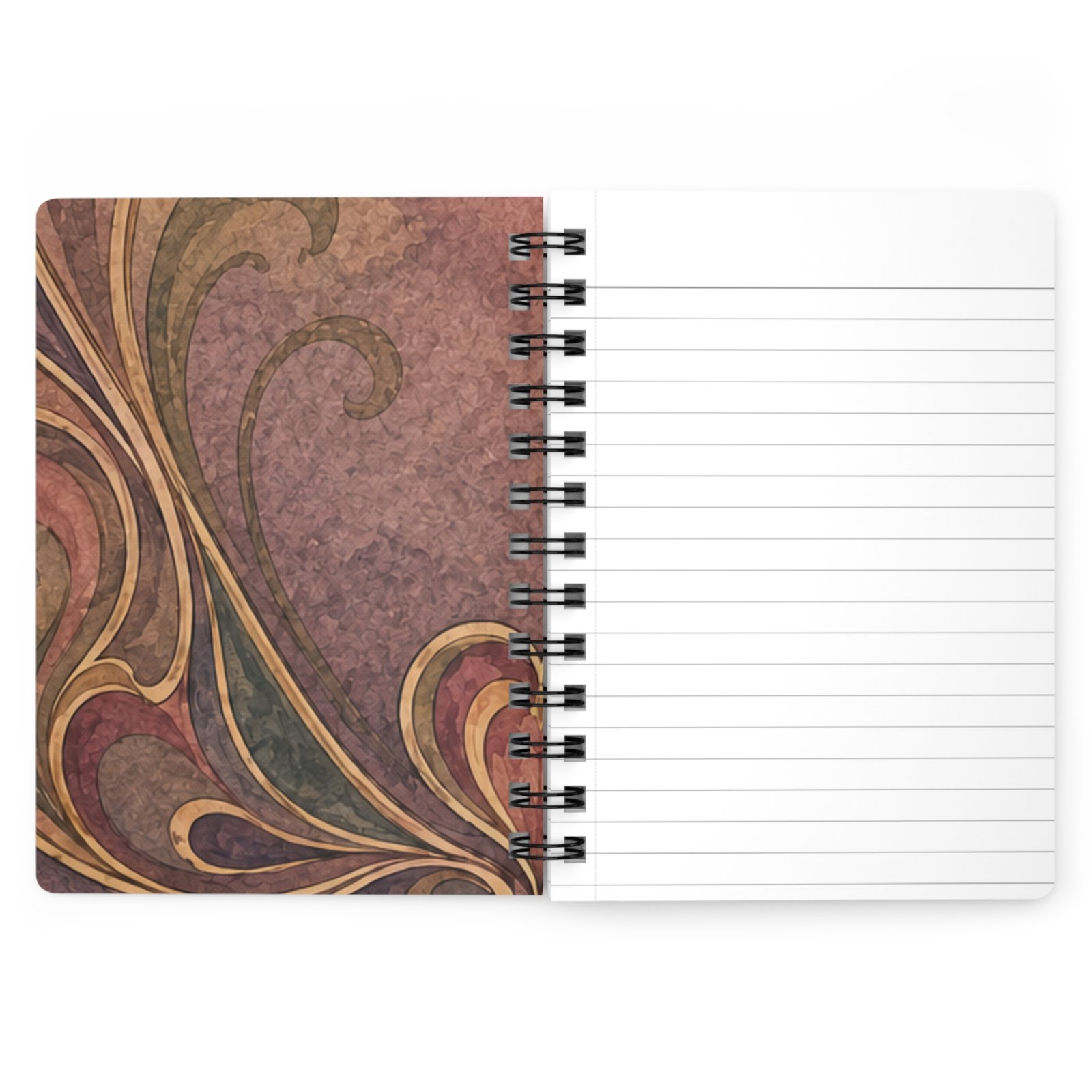 Watercolor Art Nouveau Collection — Spiral-Bound Lined Journal, Iris - view 3