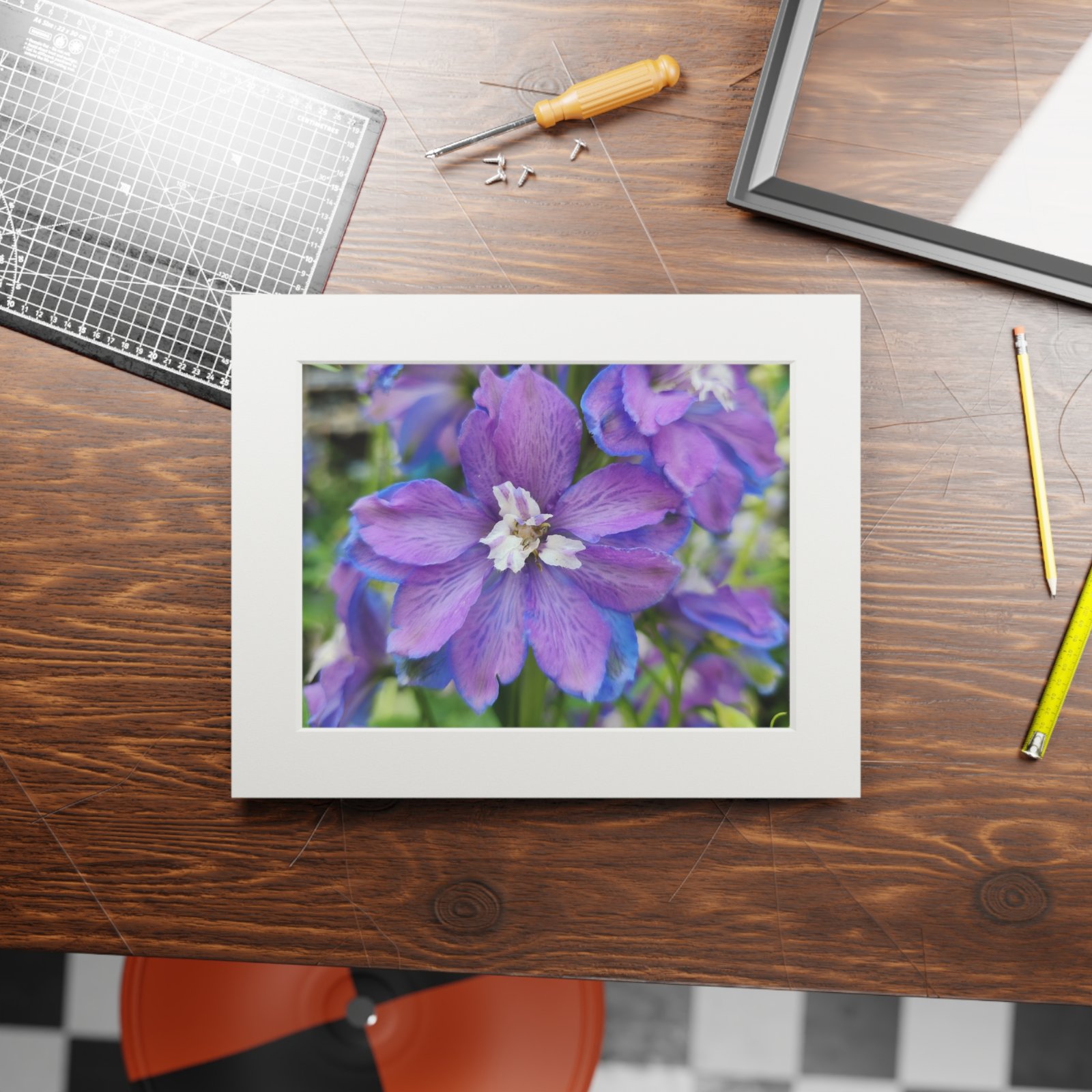 Delphinium- Fine Art Print with Passepartout Mat - view 4
