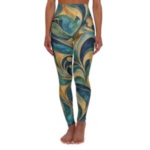 High-Waisted Yoga Leggings — Gilded Swirl