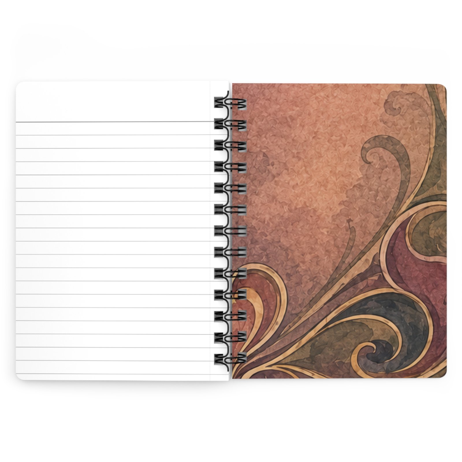 Watercolor Art Nouveau Collection — Spiral-Bound Lined Journal, Iris - view 4