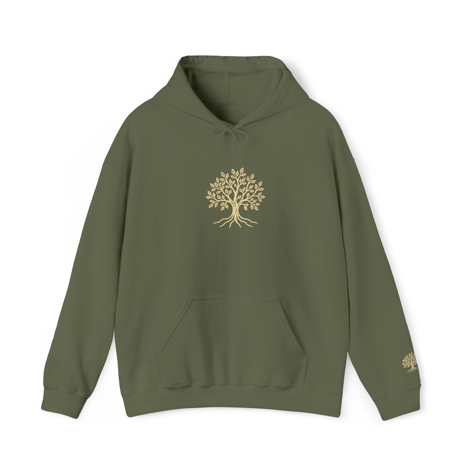 Embroidered Tree Hoodie — Unisex Fleece Sweatshirt