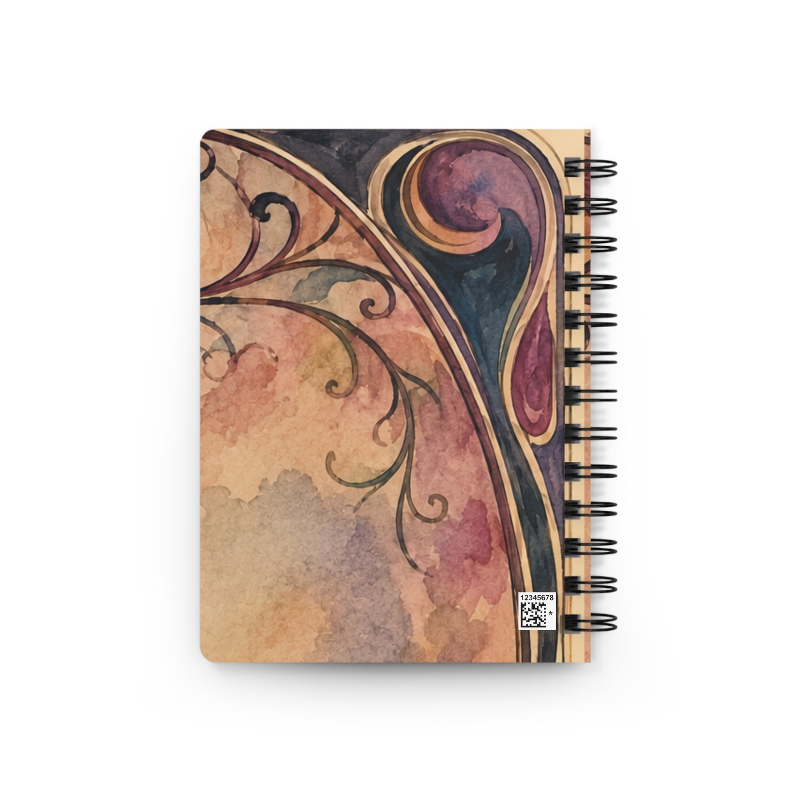 Watercolor Art Nouveau Collection — Spiral-Bound Lined Journal, Swirl - view 2